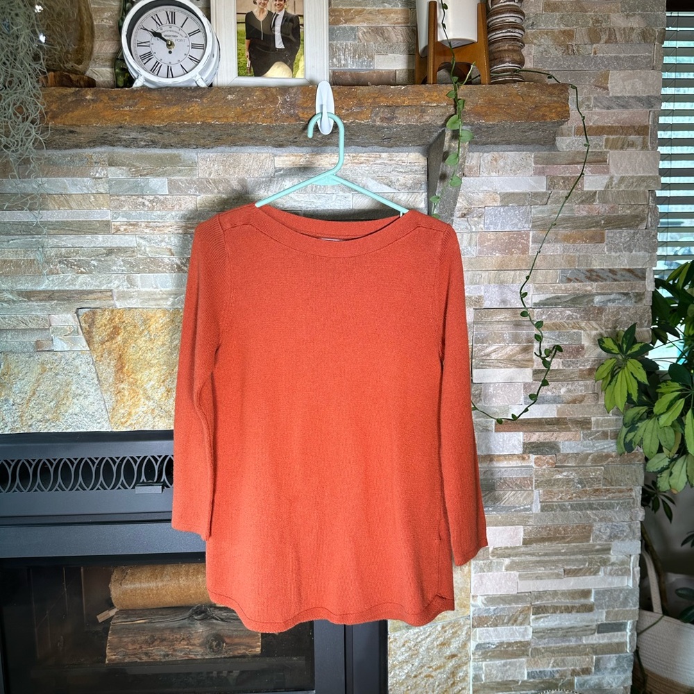 Oversized Karen Scott Small Burnt Orange Long Sleeve - So Comfortable & Cute!